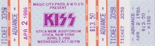 1986 KISS Asylum Tour Concert Ticket Full Untorn Vintage Collectible NM-Mint