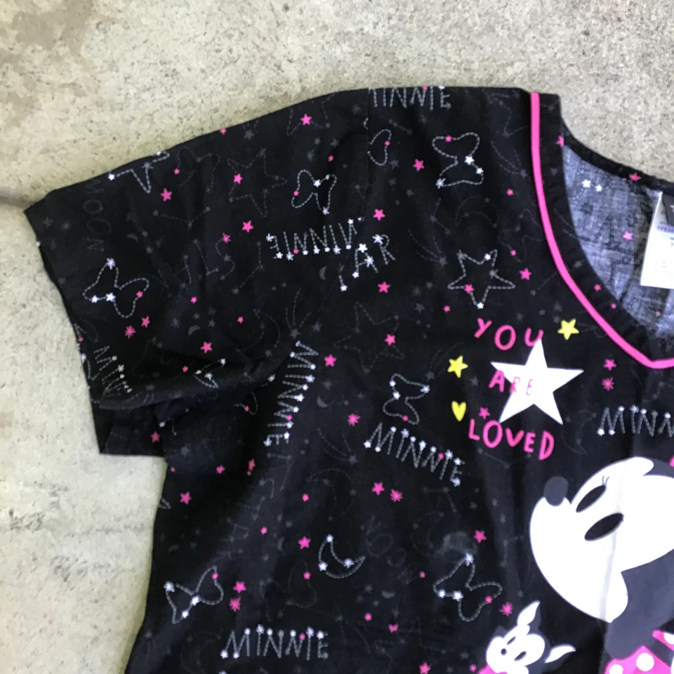 Disney Minnie Mouse Scrubs Women XL Top Shirt Constellation - Image 2 of 4