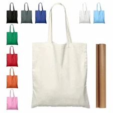 5 Pcs Reusable Canvas Tote Bags Blank Grocery Shopping Bags for DIY Project