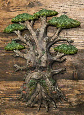 Nature Spirit God Celtic Greenman Tree Ent Canopy Hanging Wall Decor Plaque