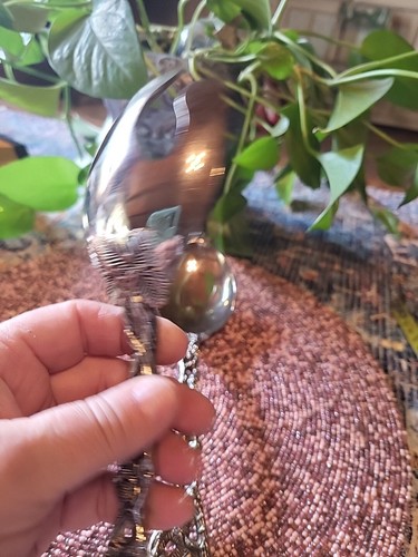 Vintage Godinger Grape & Floral Silverplate Server Spoon & Fork Set - Picture 6 of 7