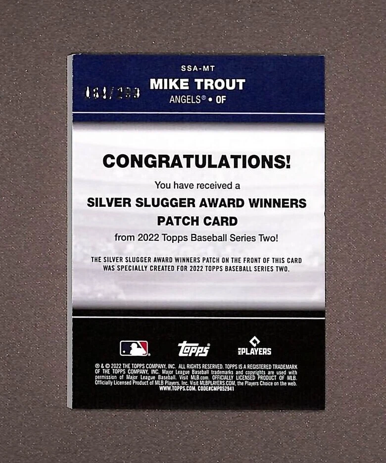 2022 Topps Series 2 Silver Slugger #SSA-MT Mike Trout /299 - Image 2 of 3