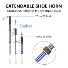 Premium Telescopic Aluminum Shoehorn for Seniors and Pregnant Women Easy Use