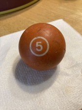 Vintage Billiard Pool Ball 5 Orange Solid Replacement 2 1/4"