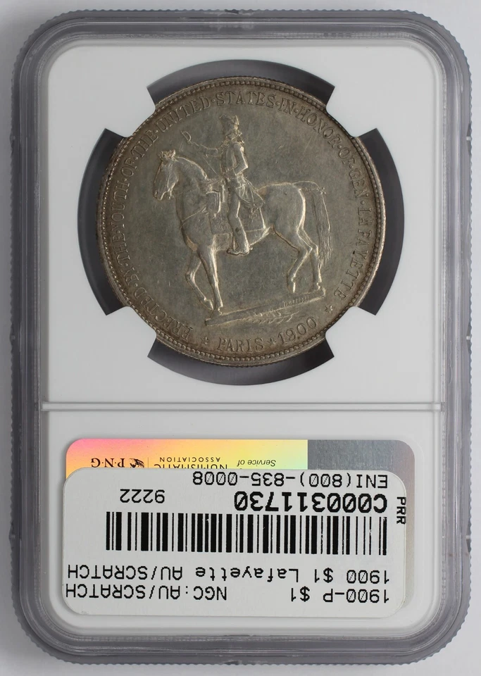 1900 Lafayette Silver Dollar NGC AU Details OBV SCRATCHED - Image 2 of 4