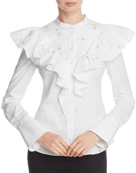 Women Karen Millen Shirt White Elastane 36 / S /