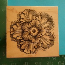 Hero Arts LARGE FLOWER BLOSSOM Rubber Stamp Summer Garden