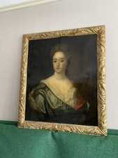 Sehr großes antikes Ölgemälde Portrait Königin Anne aus dem 17. Jahrhundert Ende 1600er