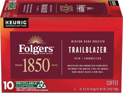1850 by Foers Trailblazer Medium Dark Roast Coffee, 10  K-Cup Pods