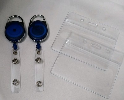 WILL WELL Horizontal Badge Holder 2 Pack With Transparent Reels NEW!!!