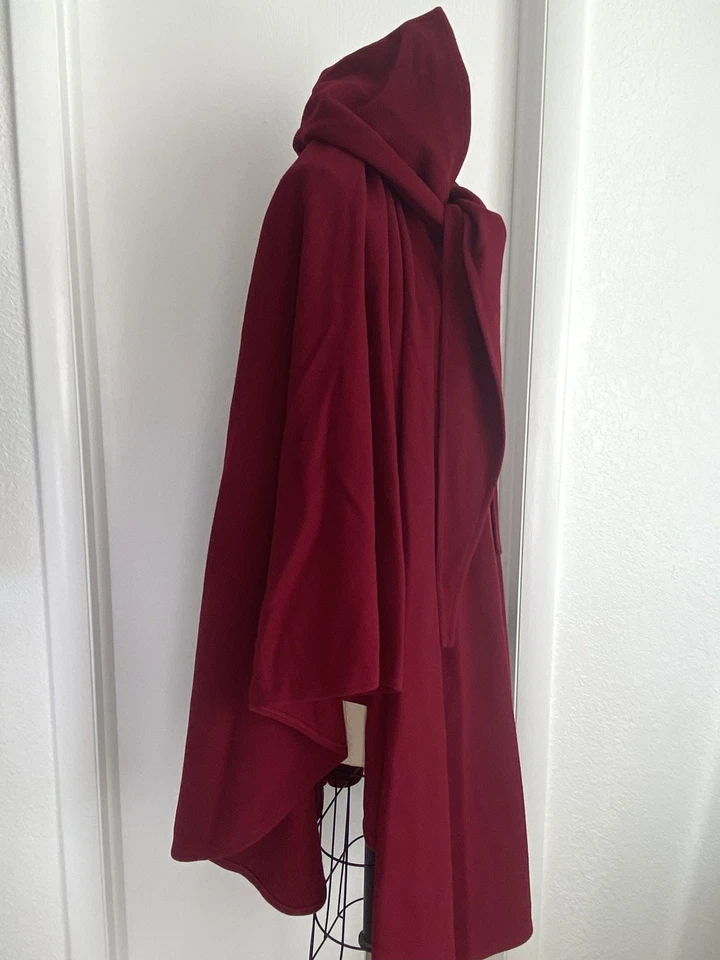 Винтажный Molina Jimmy Hourihan с капюшоном плащ пальто шерсти кашемир OS темно-бордовый Ирландии - Изображение 2 из 4
