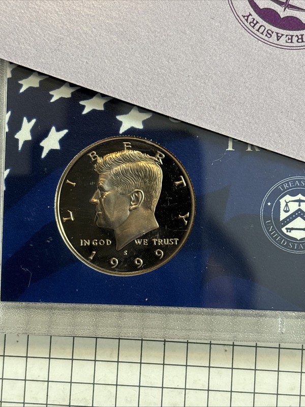 1999 S Proof Clad Kennedy Half Dollar From US  Mint Proof Set With Free Shipping
