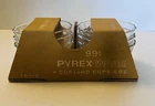 RARE VINTAGE CORNING PYREX WARE SET OF 6 CLEAR GLASS CUSTARD CUPS 6 OZ 463-D NIB