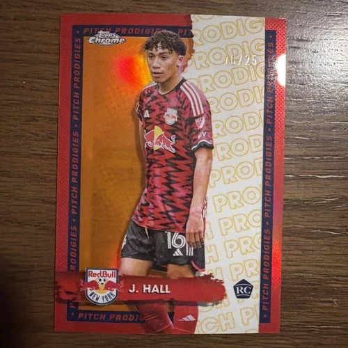 2024 Topps Chrome MLS Julian Hall Pitch Prodigies Orange Refractor RC /25 #94