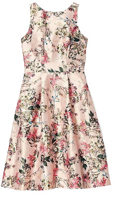 NWT Ted Baker Clarbel in Pink Blossom Jacquard V-back Fit & Flare Dress 1 / US 4