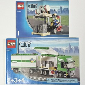 2008 LEGO CITY Cargo Transport Truck & Forklift Set 7733 Complete With Manuals