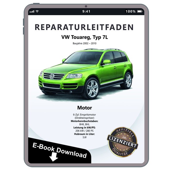 VW Touareg 7L (02-10) 6-Zyl. 3,6L Benzinmotor 280 PS Werkstatthandbuch PDF Datei-image