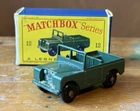 Vintage Lesney Matchbox #12 Land Rover Toy Car w/ Original Box