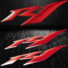 6.25"Raise 3D Vinyl Emblem Fender Fairing Logo Sticker YZF-R1/R1S/R1M Chrome Red