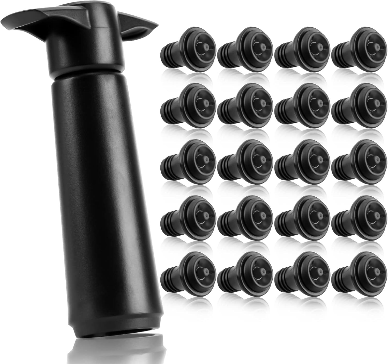 20 Pieces Wine Stoppers with Vacuum Pump Wine Preserver Vacu