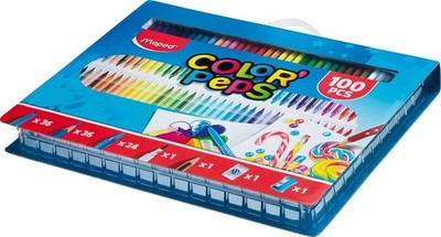 Maped 907003 - Stifte-Set COLOR'PEPS 100-tlg. - 36x Fasermaler, 36x Buntstifte,