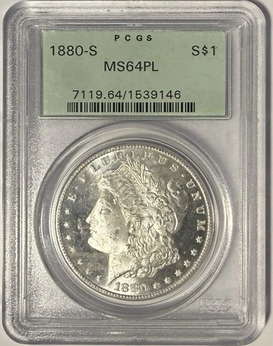 1880 S Morgan Silver Dollar $1 PCGS MS64 PL ‼️OLD GREEN HOLDER / OGH & PL‼️