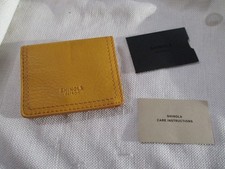 Shinola Detroit genuine Leather yellow card case wallet usa 4.25x3.5"