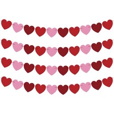 OHOME Valentines Day Decorations - Heart Valentines Garland - 40 Pack Valenti...
