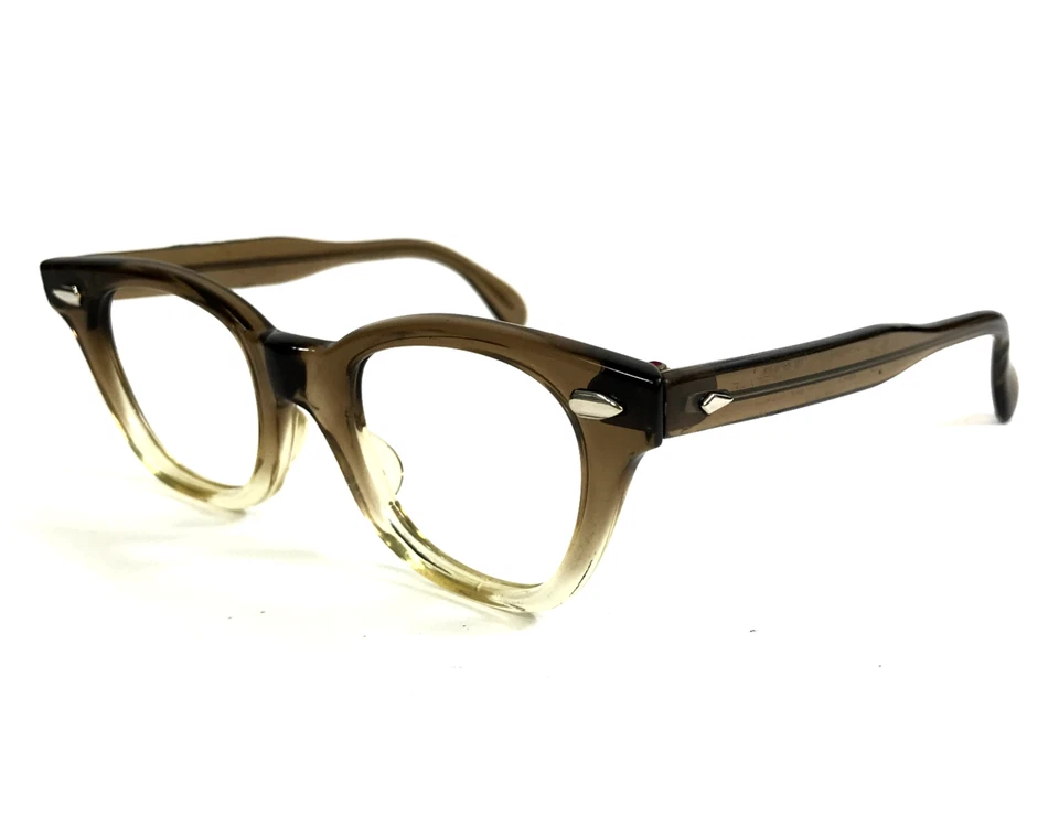 Vintage American Optical Small Eyeglasses Frames Brown Smoke Horn Rim 38-19-125 - Image 4 of 4