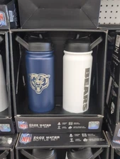 Logo Brands 2 Pack NFL Chicago Bears Insulated Water Bottles 24 Oz Each