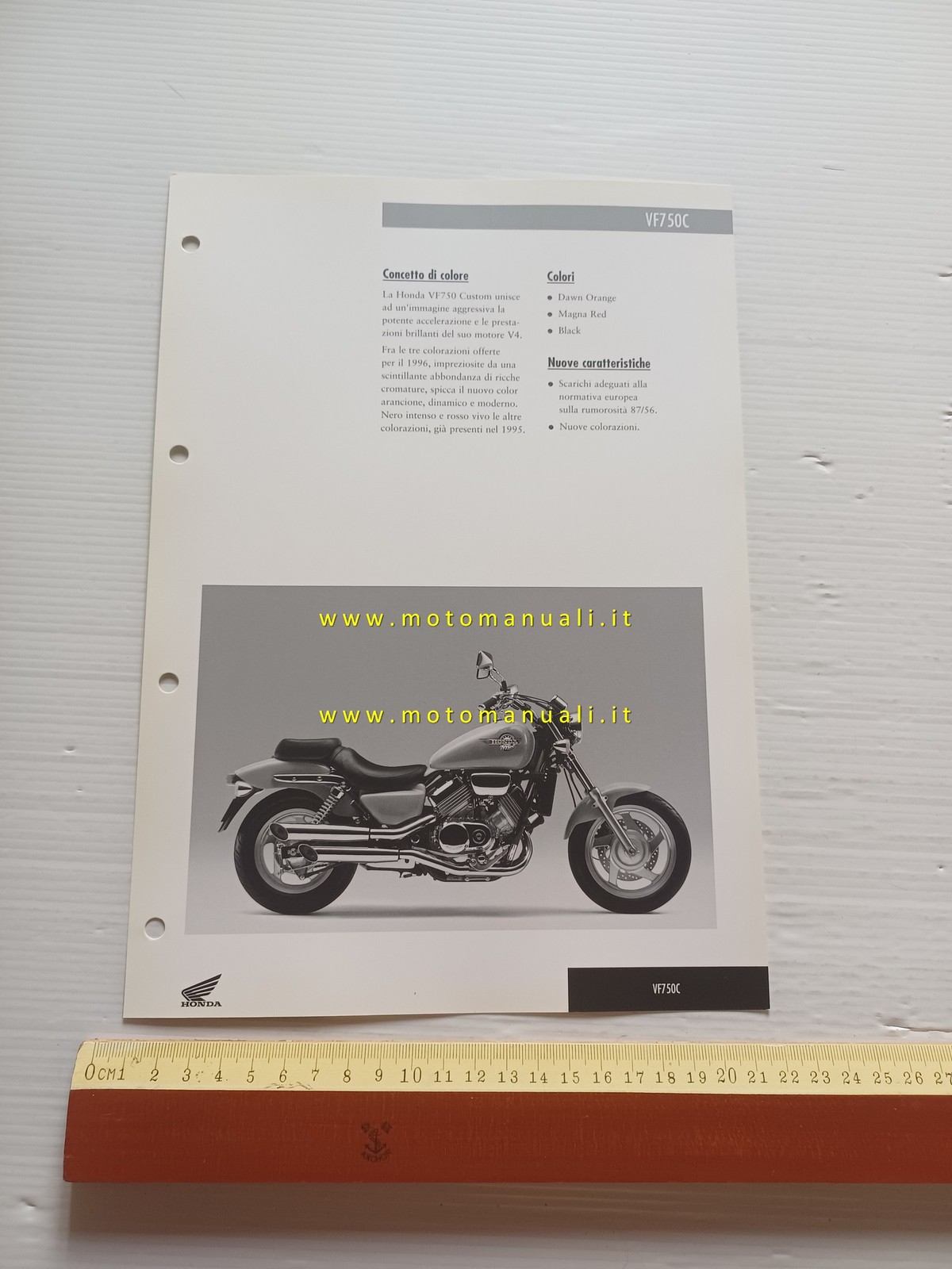 Honda VF 750 C 1996 presentazione scheda tecnica x rete vendita originale