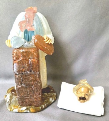 Art Glass Bricklayer Figural Czech Bohemian Železný Brod Vintage Head Detached