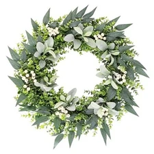 26" Eucalyptus Wreath for Front Door,Artificial Large Greenery Outdoor/Indoor 