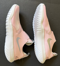 Nike Flex Runner Low Pink/Metallic Silver logo AT4662 609 size 6.5Y