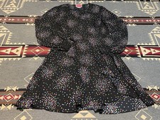 Kate Spade Confetti Cheer Smocked Mini Dress Womens 14 Black NWOT