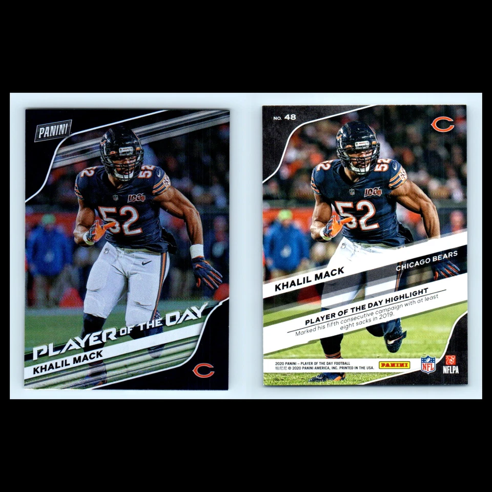Khalil Mack Lot 6 Football Cards 2020 Panini Player Of The Day Chicago Bears Set - Image 3 of 4