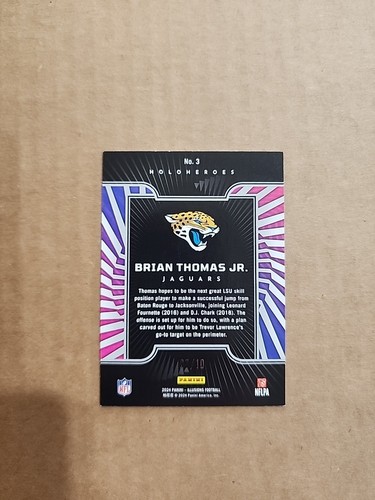 2024 Illusions Holo Heroes Gold Brian Thomas Jr. 7/10 Jersey Number Match ZL - Picture 4 of 4