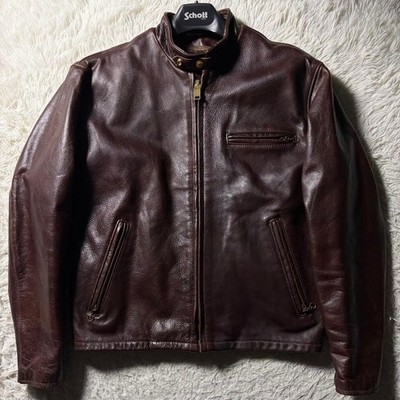 【米国製】schott ライダースジャケット A641VS 本革　赤茶　42 s-l400.jpg