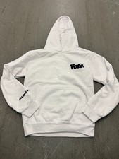 Talentless Vote Hoodie Womens Small White Graphic 100 Cotton Fleece Performance