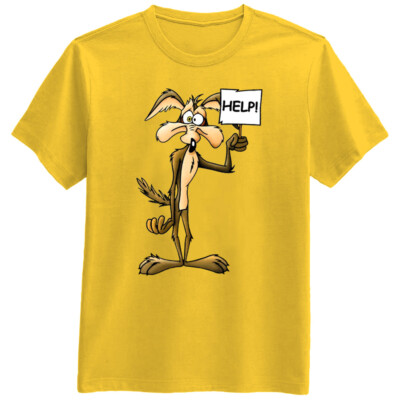 Help Wiley Coyote Fox Dog Cartoon Mascot Vector Retro Funny T Shirt Tee Gift New