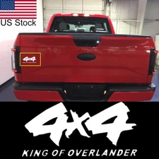 1pc White 4x4 KING OF OVERLANDER Rear Trunk Fender Side Decal Sticker Decor