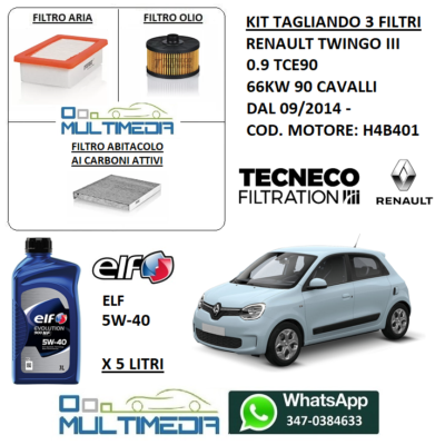 KIT TAGLIANDO SMART FORTWO 451 1.0 Cc - 3 FILTRI 3 LITRI OLIO PETRONAS - Foto 9