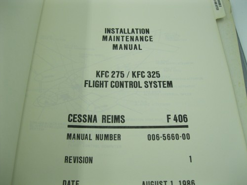 Bendix King KFC-275/325 Installation Manual Cessna Reims F406 Rev 1 006-5660-00