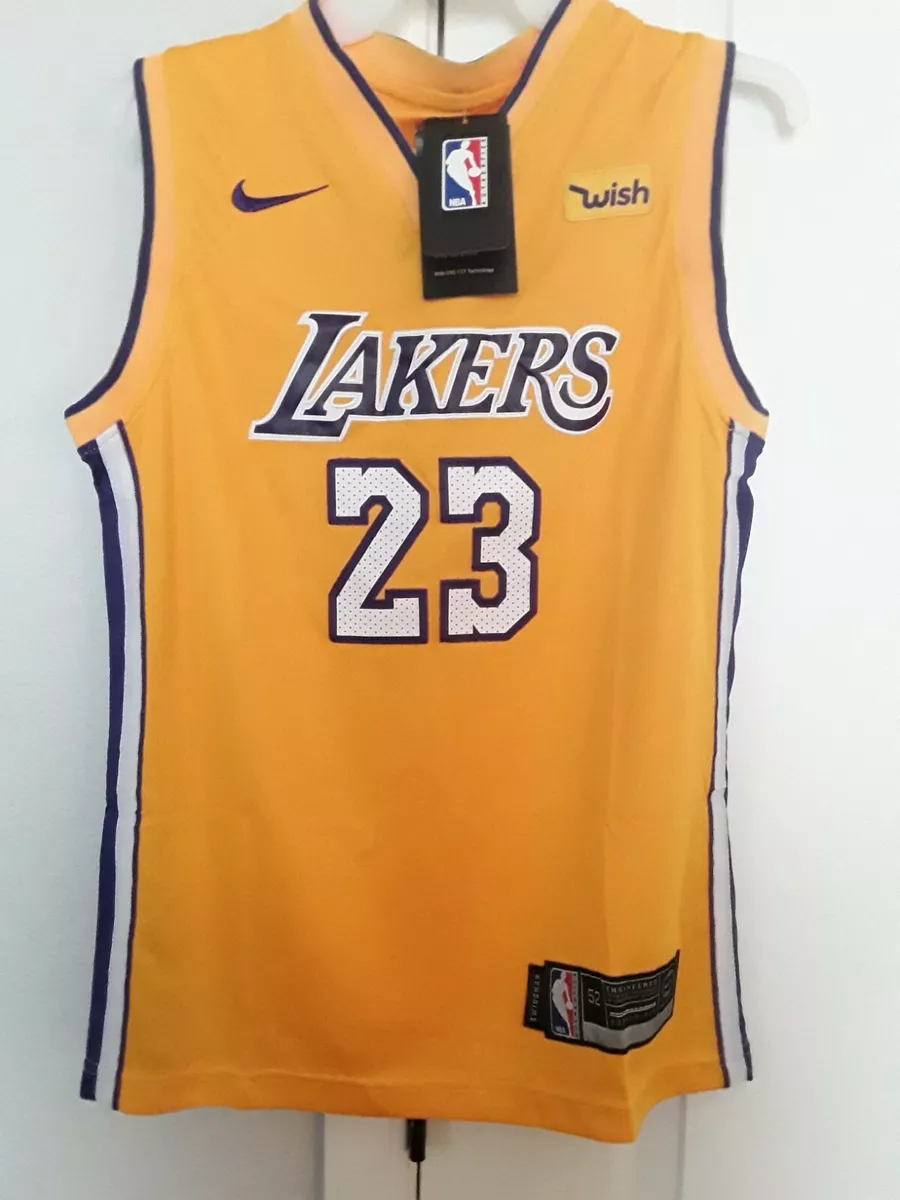 Yellow Nike NBA LA Lakers James #23 Jersey Junior