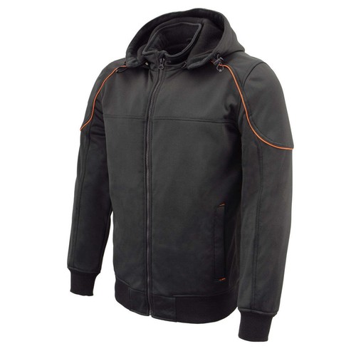 Milwaukee Leather 1764 Men's Black Soft Shell Armored Motorcycle Riding Jacket - Picture 2 of 9