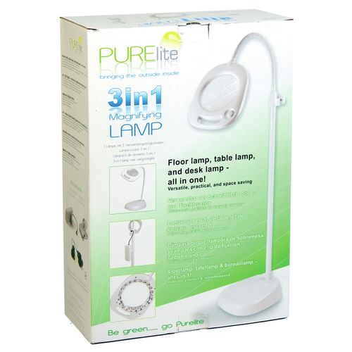 Lámpara de Lupa Purelite 3 en 1, Con 21 LED, De Pie, Mesa y Abrazadera! - Imagen 7 de 7