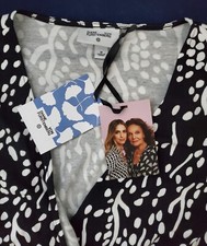 DVF x Target  Midi Arrow Sea Spots Black Wrap Dress Size Medium NWT