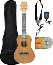 Vault UK-100 Arched Back Concert Ukulele w/ Gig Bag