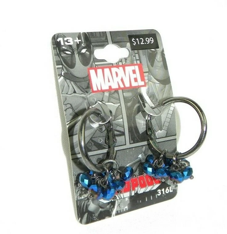 So Deadpool 搪瓷环状耳环型号 316L 18G 漫威全新免运费  — 第 4/4 张图片