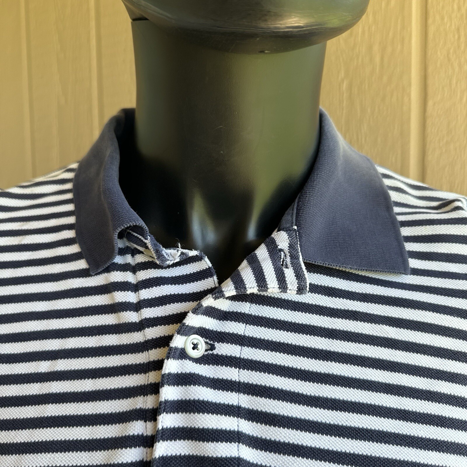 Polo Ralph Lauren camicia uomo XL blu bianco righe rosso logo pony